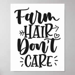 Poster Cabelo fazenda Não se importe com fazendeiros Espo