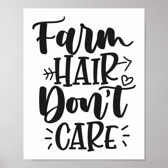 Poster Cabelo fazenda Não se importe com fazendeiros Espo (Frente)