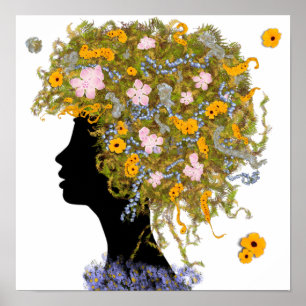Poster Cabelo Flower Power