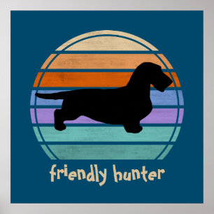 Poster Cabelo grosso Dachshund - Silhouette 1