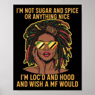 Poster Cabelo Locado Menina Preta Mulher Melanina Não Sou
