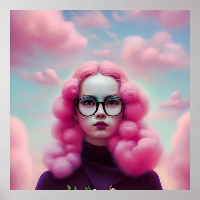 Poster Cabelo Rosa Sério (Frente)