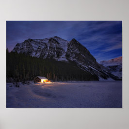 Poster Cabina de inverno na floresta