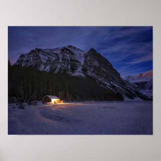 Poster Cabina de inverno na floresta