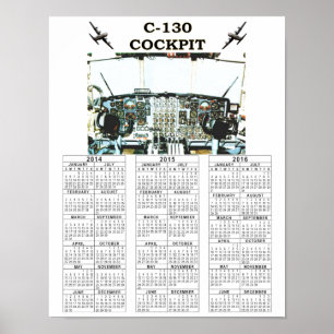 POSTER CABINA DO PILOTO C-130