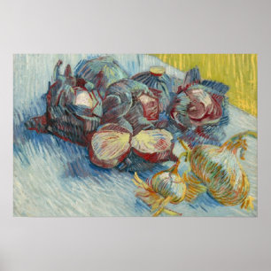 Poster Cabinas vermelhas e Alho Vincent van Gogh Small