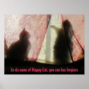 Pôster Cabine confessional Meme do gato