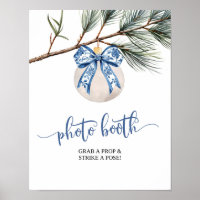 Cabine de Foto Casamento de Inverno Azul Chinoiser