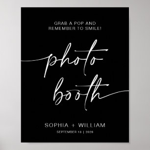 Poster Cabine de Foto Preta simples sinal de sorriso