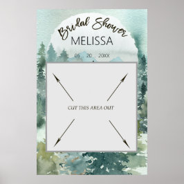 Poster Cabine de Fotos para Chá de Noiva Rústico Floresta