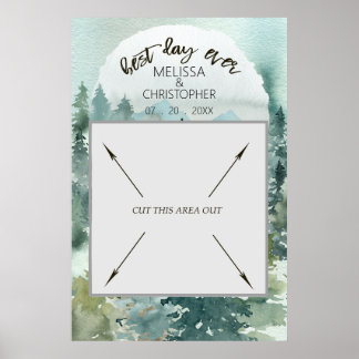 Poster Cabine de Fotos Rústica para Casamento no Bosque M