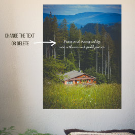 Poster Cabine florestal sob as montanhas