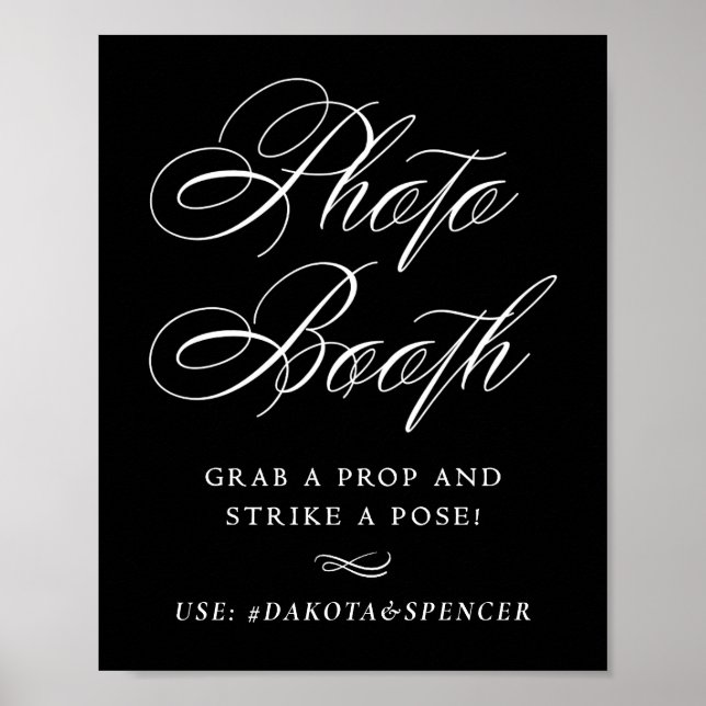 Poster Cabine Fotográfica Elegante Bata uma Pose | Letra  (Frente)