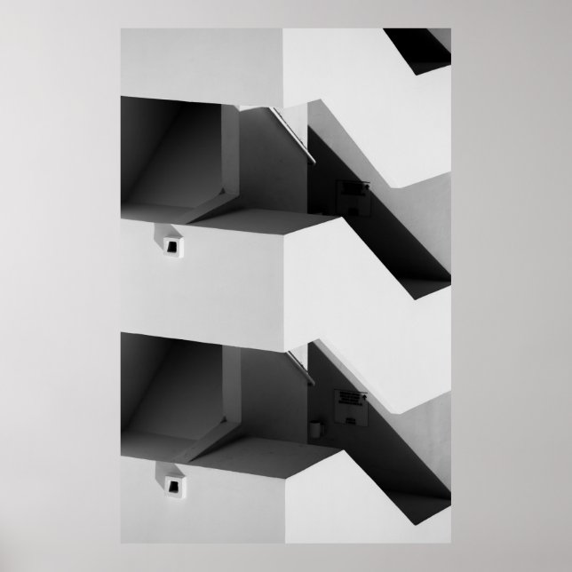 POSTER CABINETE DE MADEIRA BRANCA E NEGRA (Frente)