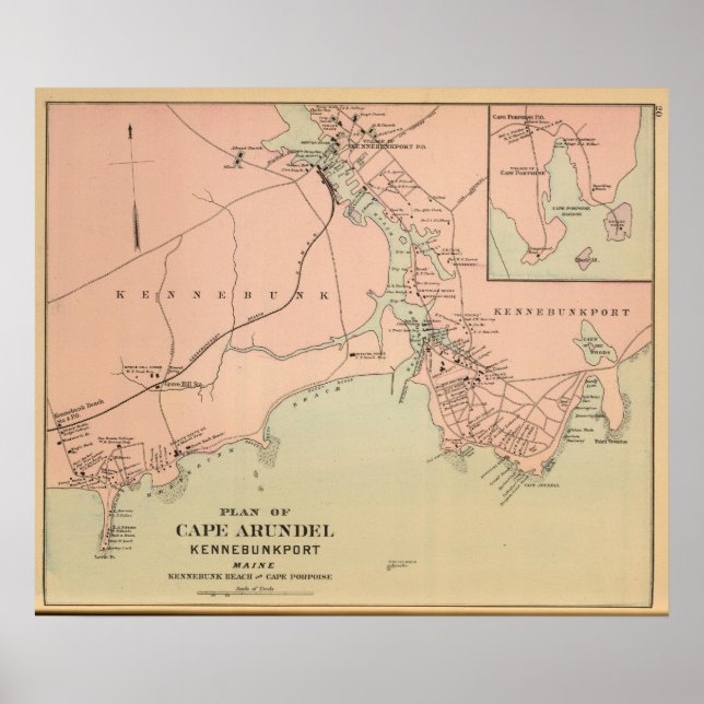 Pôster Cabo Arundel, Kennebunkport, Maine (Frente)
