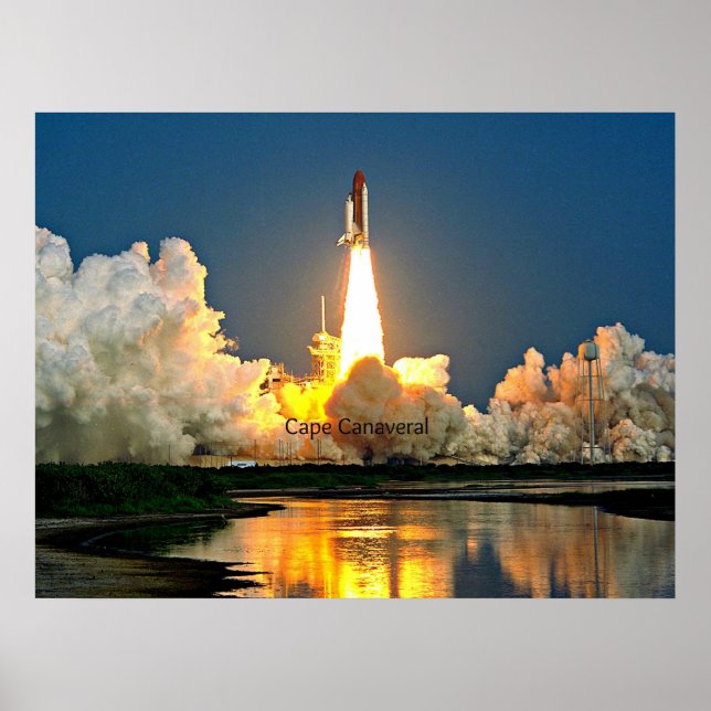 Poster Cabo Canaveral Launch Pad Rotulado (Frente)