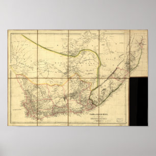 Poster Cabo da Boa Esperança Mapa Antiquado da África do 