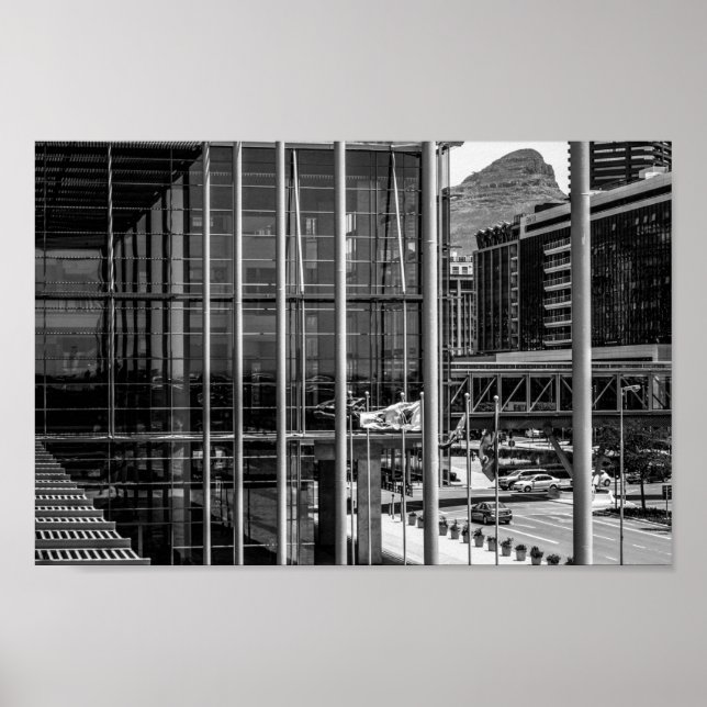 Poster Cabo Town Cityscape Lion Cabeça África do Sul (Frente)