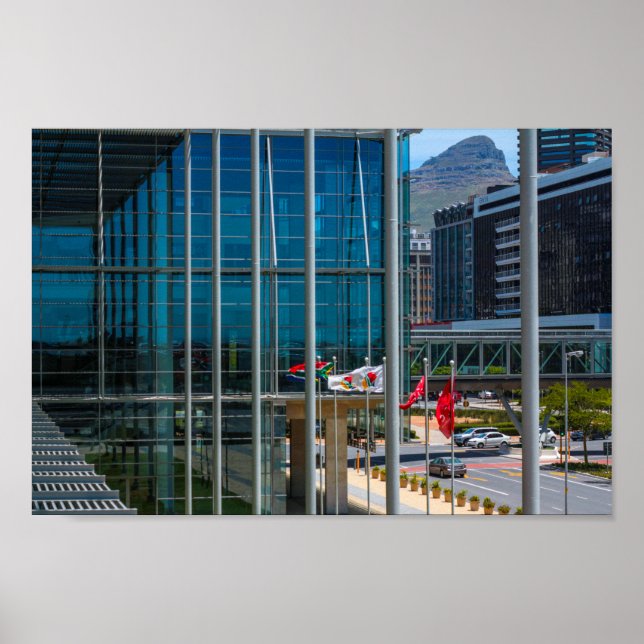 Poster Cabo Town Cityscape Lion Cabeça África do Sul (Frente)