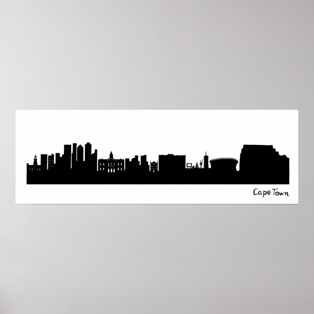 Poster Cabo Town Skyline (África do Sul) (Frente)