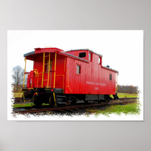Poster Caboose vermelho