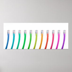 Pôster Cabos coloridos da rede