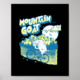 Poster Cabra da Montanha Divertida Cabra de Ciclismo de M