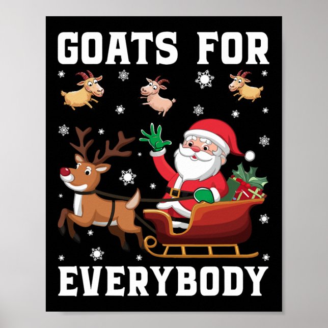 Poster Cabra Engraçada De Natal Para Todos (Frente)