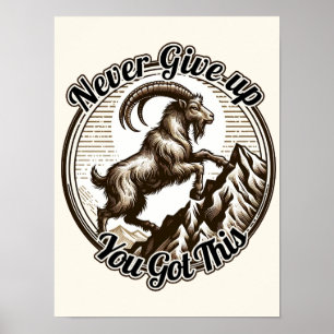 Poster Cabra Montanhista Capricórnio Aniversário Zodíaco
