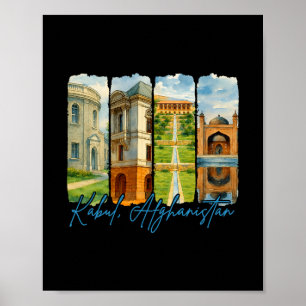 Poster Cabul Afeganistão Viajante Amante Viagem Pincelada