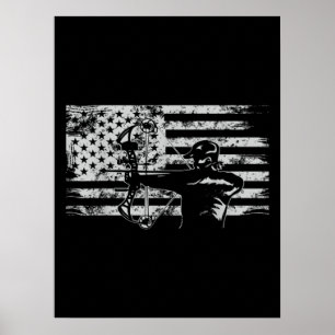 Poster Caça à Caça ao Arco-Americano de Bandeiras