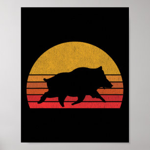 Poster Caça a javalis - Caçador de javalis de porcos selv