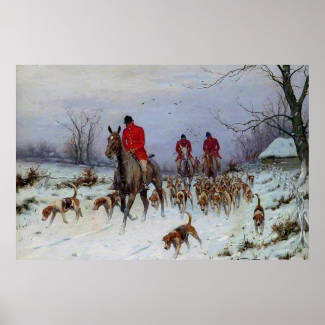 Poster Caça à Raposa Caçadores e Cães Voltando para Casa (Frente)