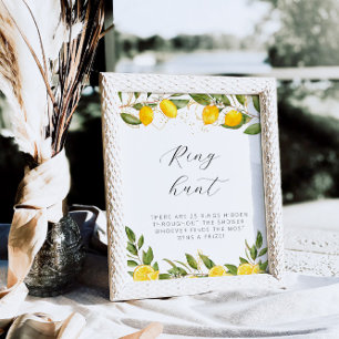 Poster Caça ao Anel de Bridal Shower de Limão de Verão Br