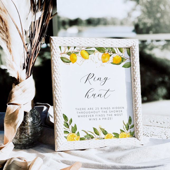 Poster Caça ao Anel de Chá de Noiva de Limão de Verão Bri (Criador carregado)