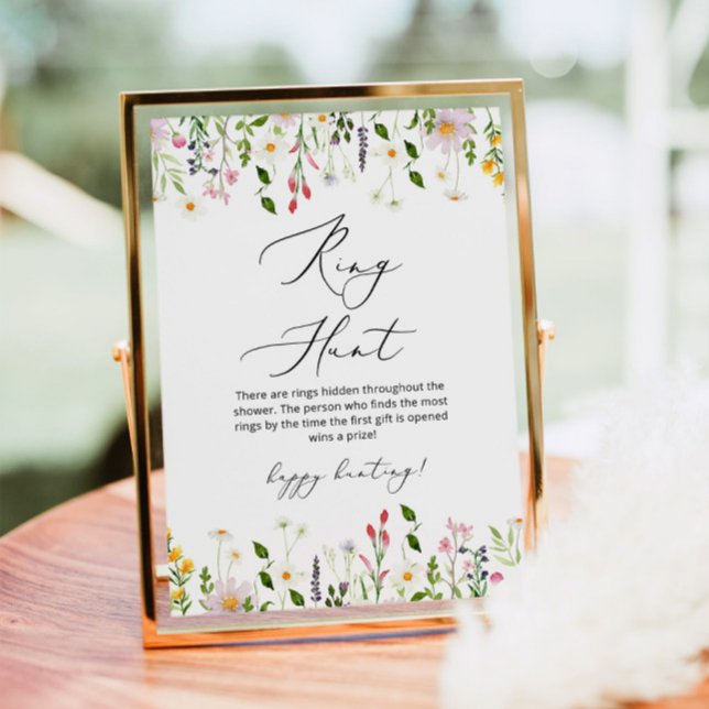 Poster Caça ao anel floral de flores silvestres jogo de c (Criador carregado)