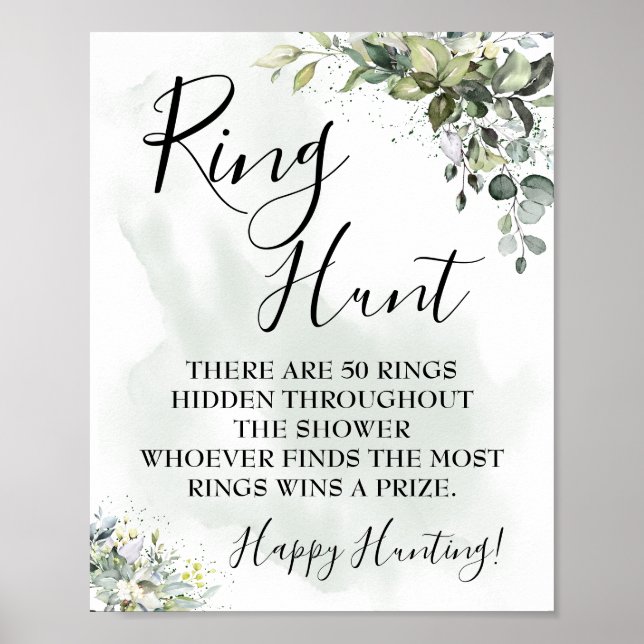 Poster Caça ao anel Sinal de jogo de suculentas verde de  (Frente)