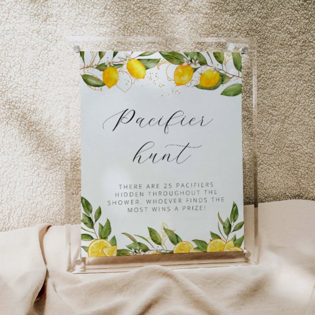 Poster Caça ao Bico de Bebê de Verão Brilhante com Limão (Criador carregado)