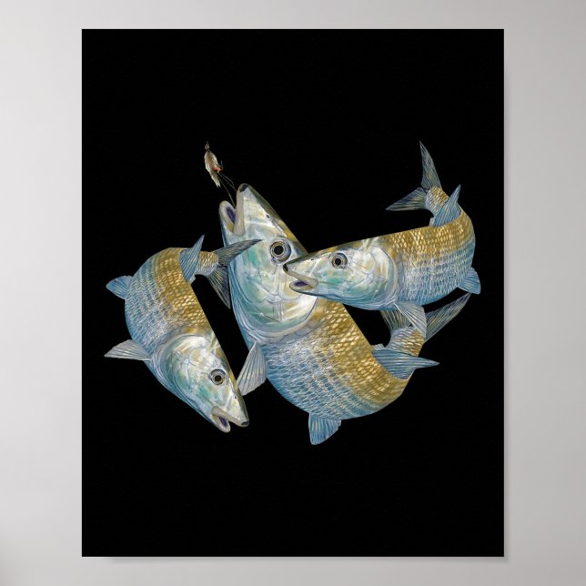 Poster Caça ao Bonefish Um Fly Fishing &amp; De Água Salg (Frente)