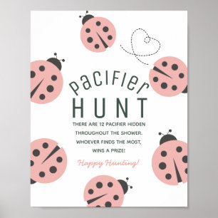 Poster Caça ao Chupeta Bebê Doida Menina Besouro Rosa