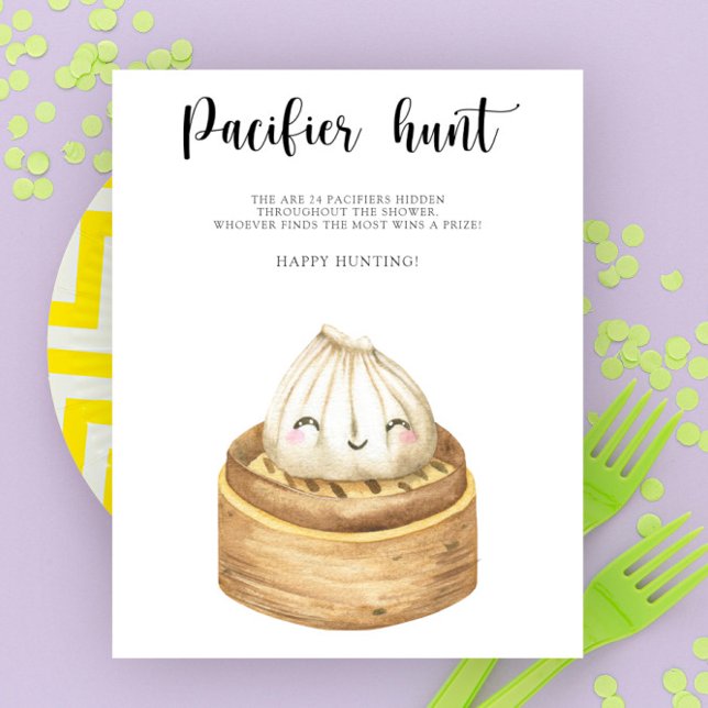 Poster Caça ao chupeta - jogo de chá de bebê Dumpling (Criador carregado)