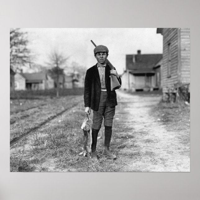 Pôster Caça ao Coelho, 1908. Foto Antiga (Frente)