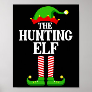 Poster Caça ao Elf Family Matching Group Engraçado Natal
