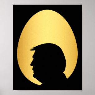 Poster Caça ao Ovo Dourado Bolsinho Trump 45 47 Silhueta
