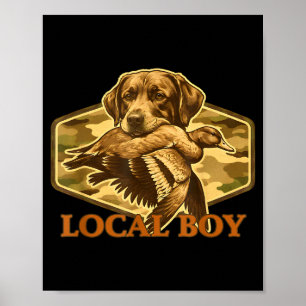 Poster Caça ao pato sulista menino local preto ao ar livr