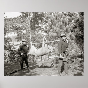 Poster Caça ao Veado, 1902. Foto Antiga