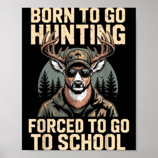 Poster Caça ao Veado Camo Jovem Nascido Caça Forçado Ir à