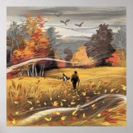 Poster Caça aos Pheasant, Perseguição Rural Natureza do o