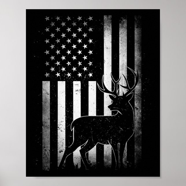 Poster Caça Caçadores Veados Eua Bandeira Americana Camo  (Frente)
