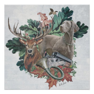 Pôster Caça com um Weimaraner, "Espírito de Cinzas"